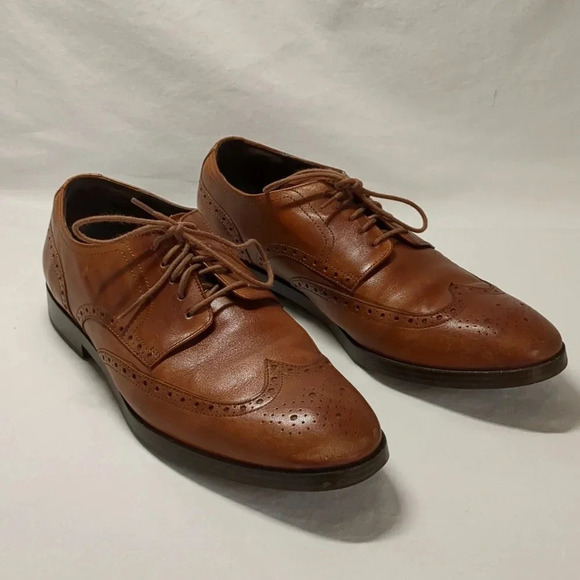 Cole Haan mens grand os wingtip oxford British tan C23795 , size 10M - Picture 1 of 10